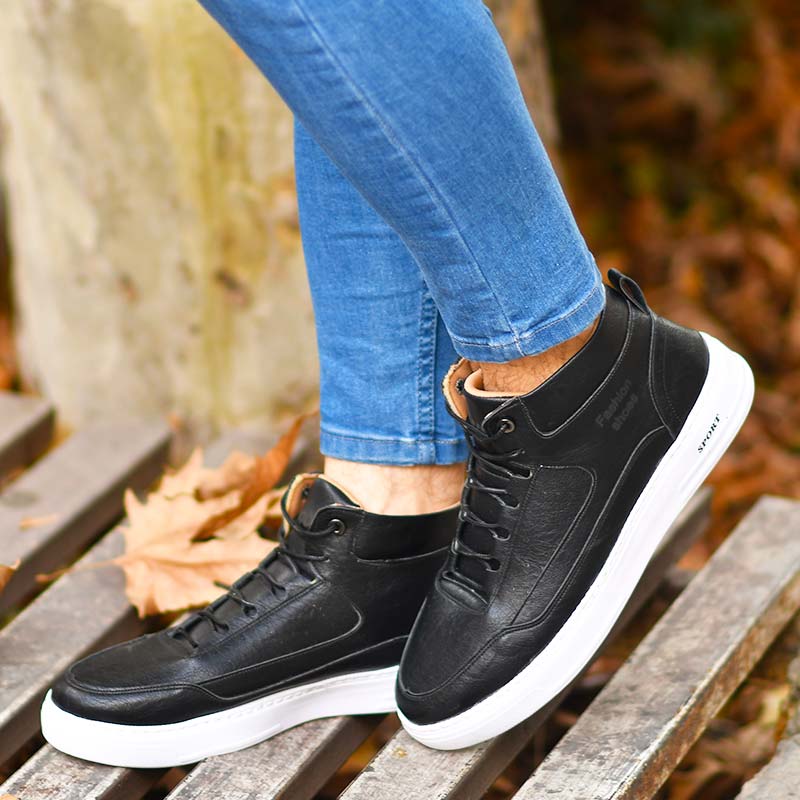 کفش ساقدارمردانه مشکی مدلNicolo