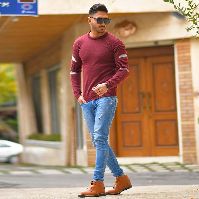 پلیور بافت مردانه مدل Doman