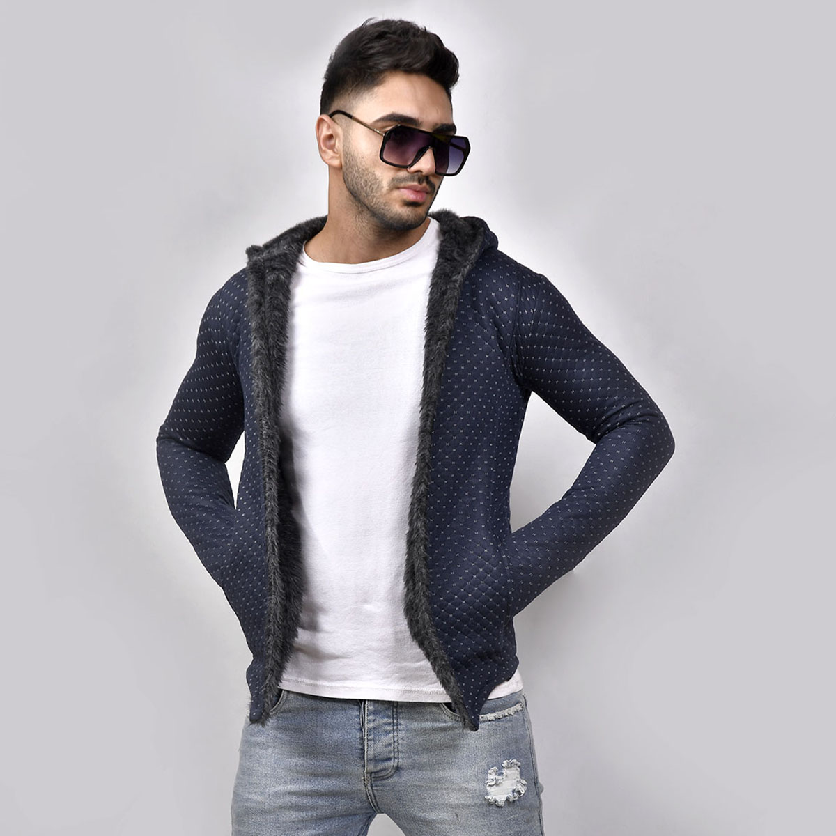 هودی مردانه مدل arad رنگ سرمه ای