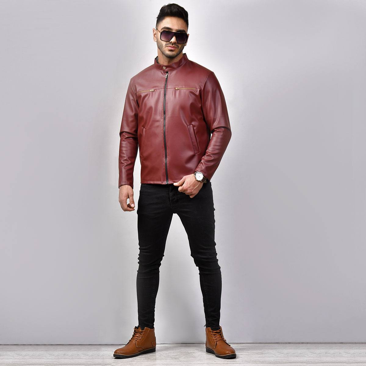 کاپشن چرم مردانه مدل ALBORz