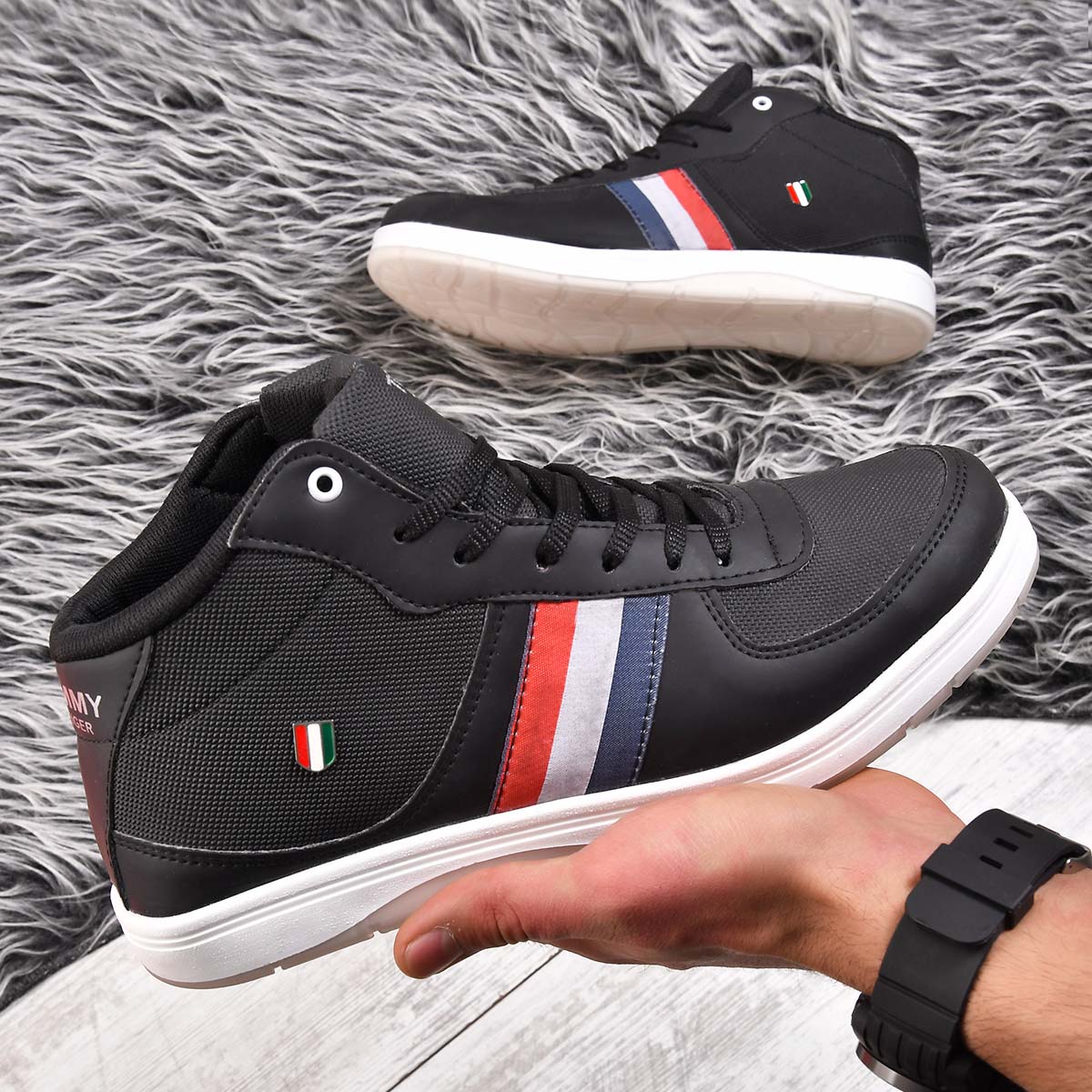 کفش ساقدار مردانه tommy مشکی مدل nersi