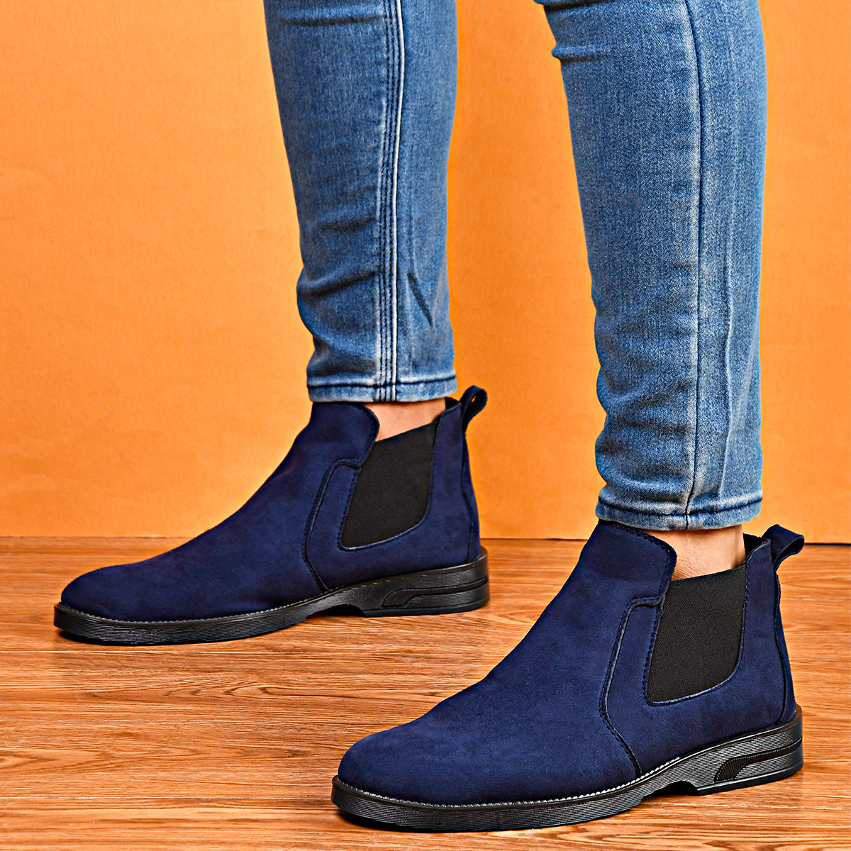 کفش ساقدارسرمه ای مردانه مدل Alvand