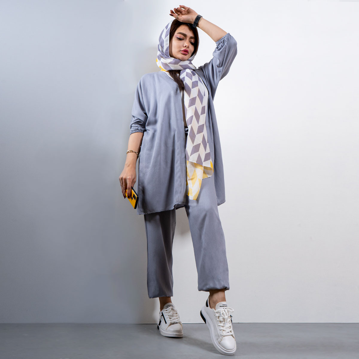 ست مانتو شلوار مدل SHERLY طوسي