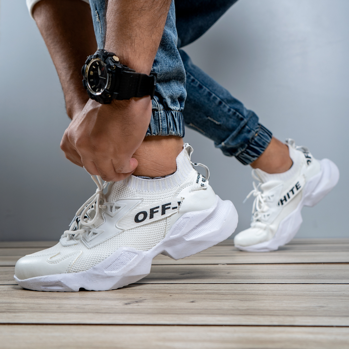 کفش مردانه off white سفید مدل lucas