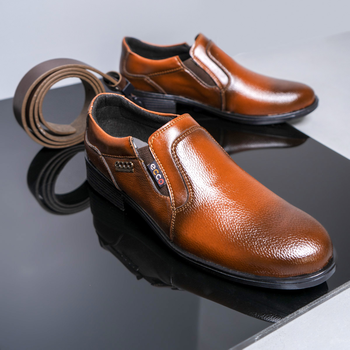کفش ecco مردانه قهوه ای مدل Kelvin