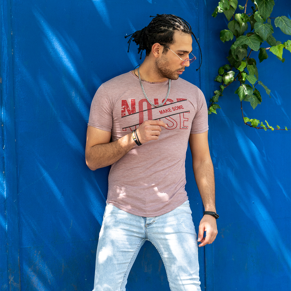 تیشرت NOISE مردانه صورتی مدل Otis