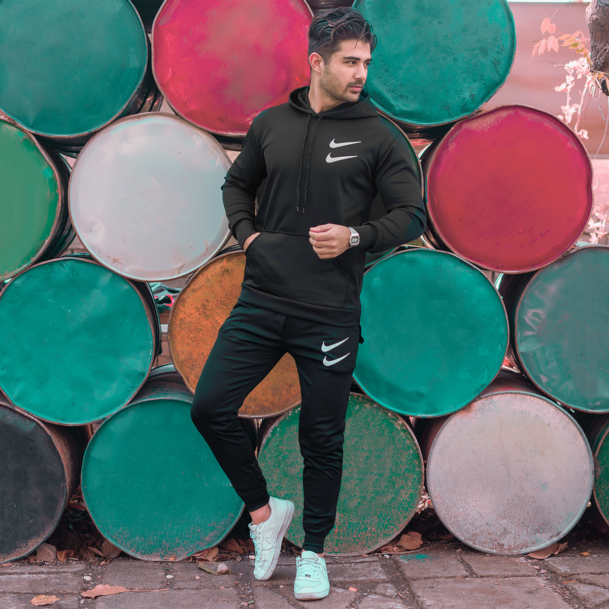 ست هودی شلوار مردانه دو نایک مدل jami