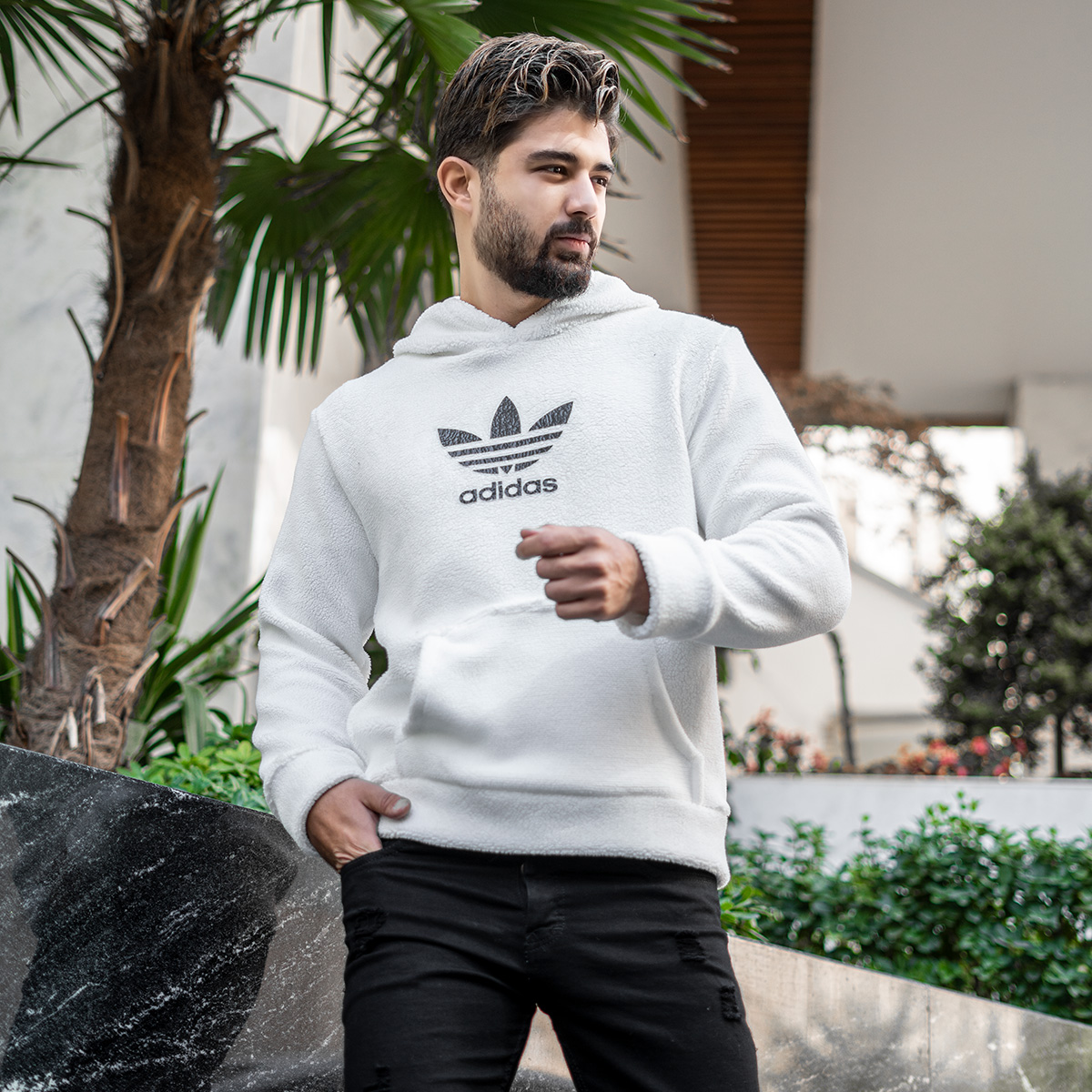 هودی کلاه دار حوله ای مدل adidas