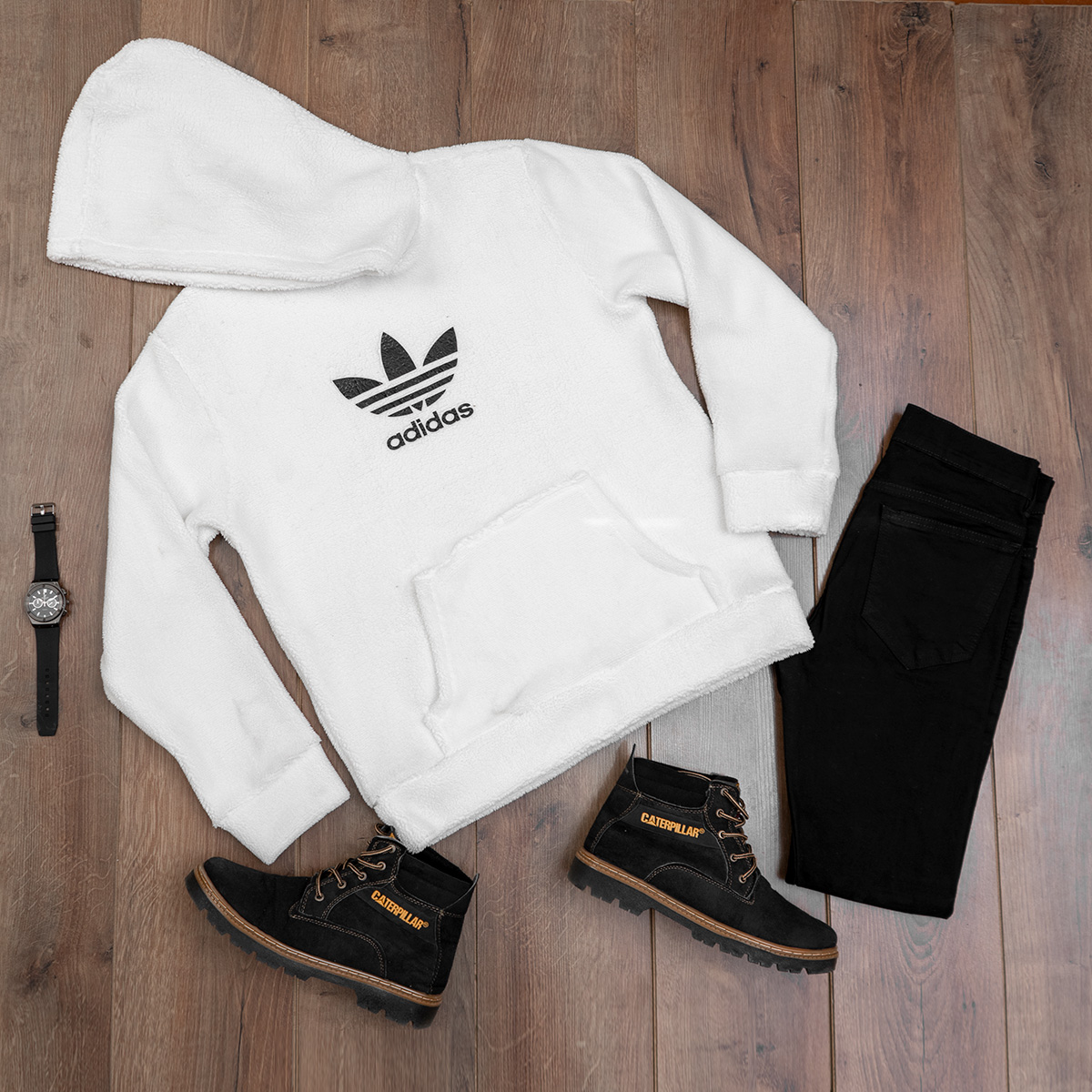 هودی کلاه دار حوله ای مدل adidas