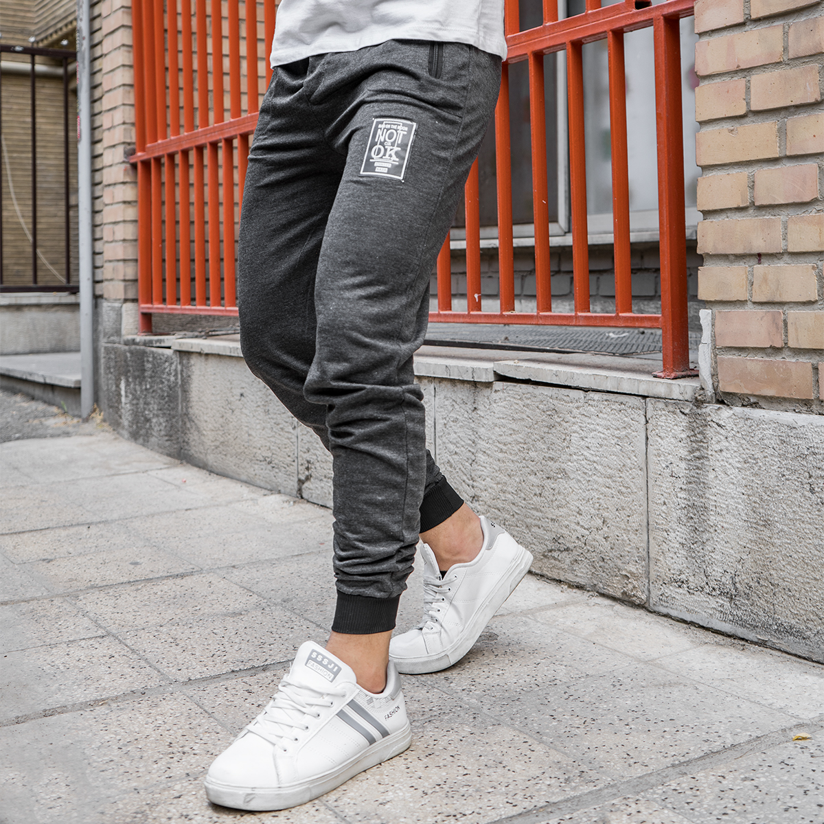 شلوار اسلش Not Ok مردانه ذغالی مدل Caren