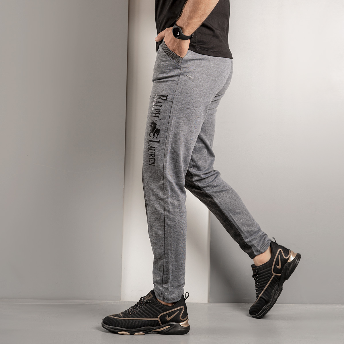 اسلش مردانه (T)دورنگ طوسی مشکی مدل RL30