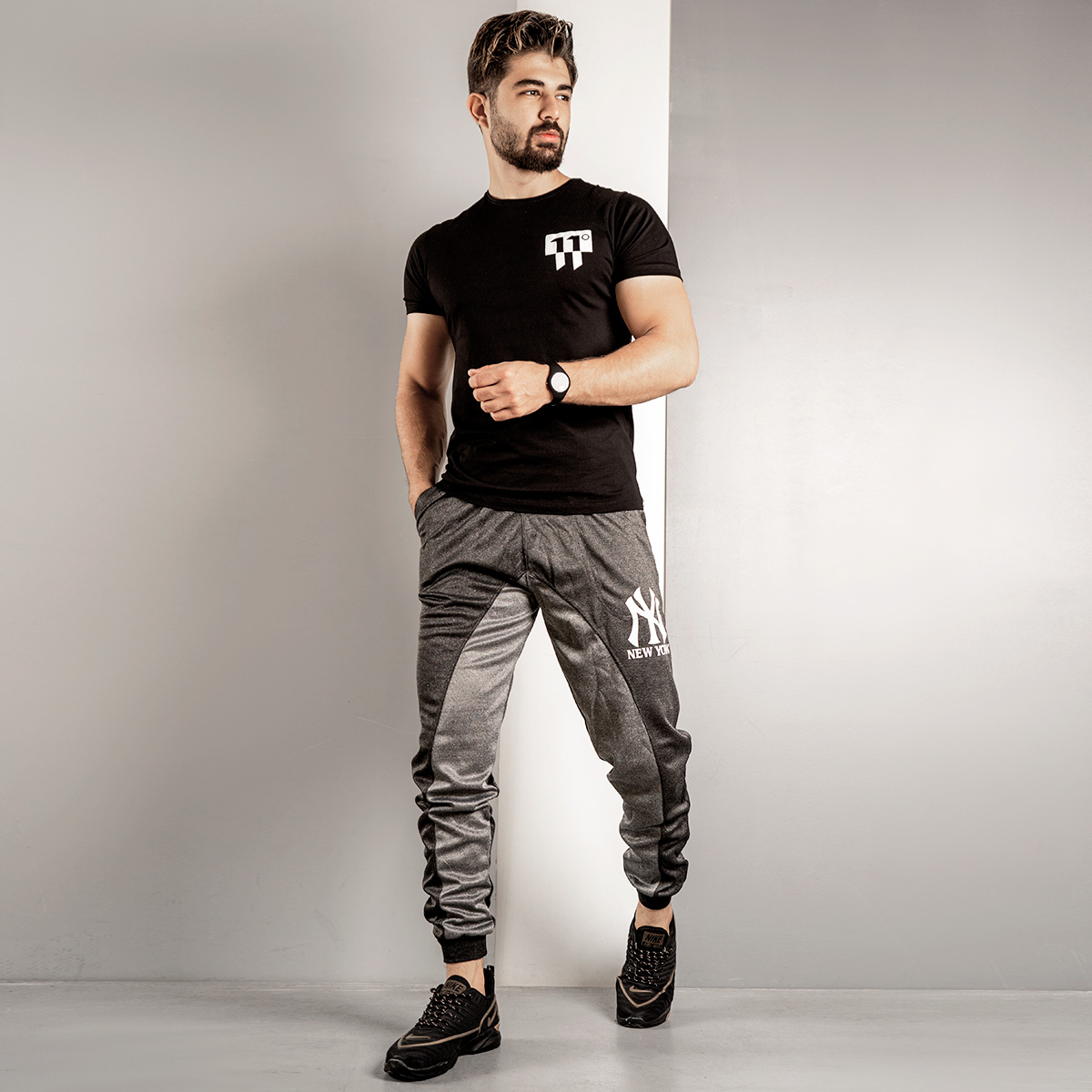 شلوار اسلش مردانه (T)ذغالی مدل N Y