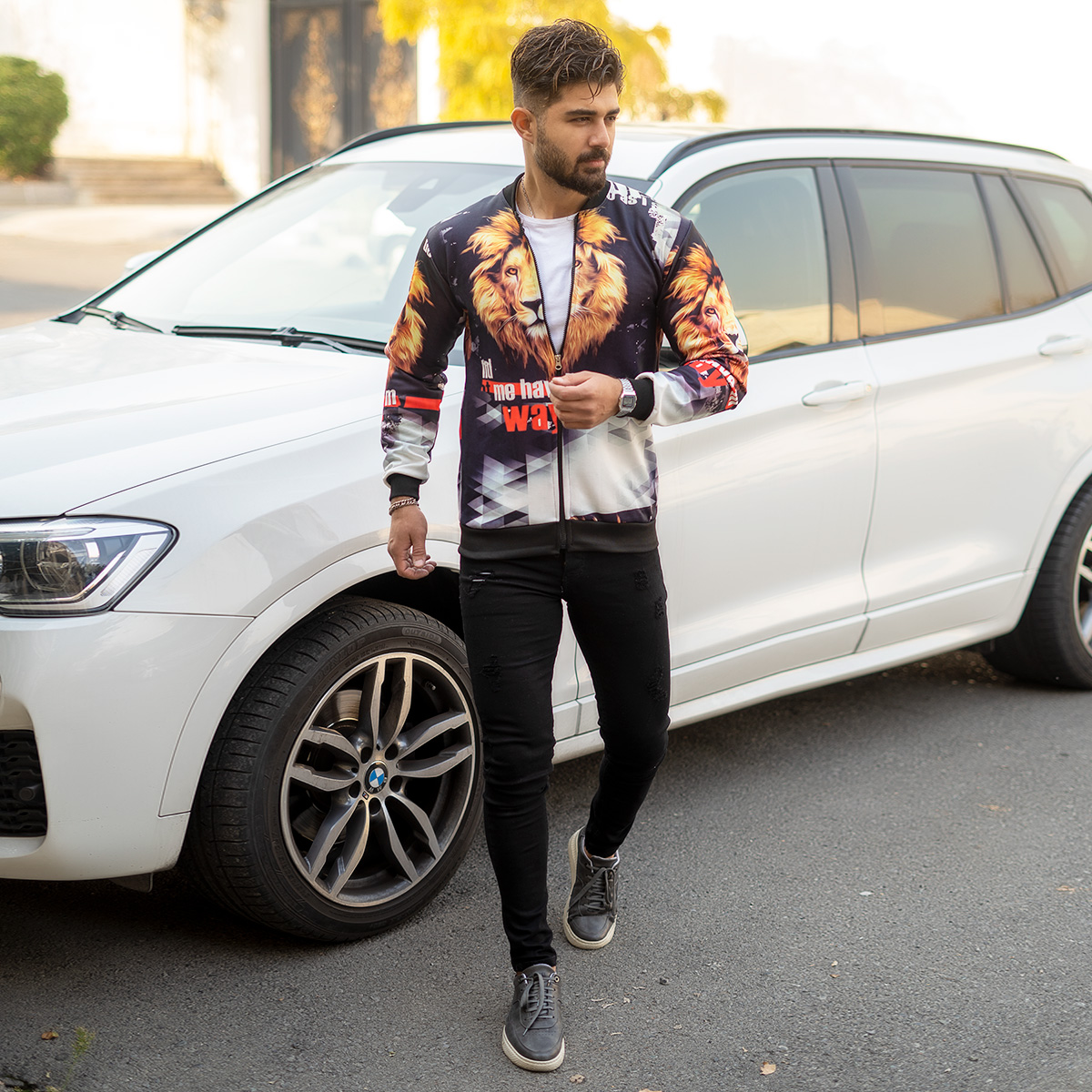 سوییشرت مردانه طرح شیر مدل Way