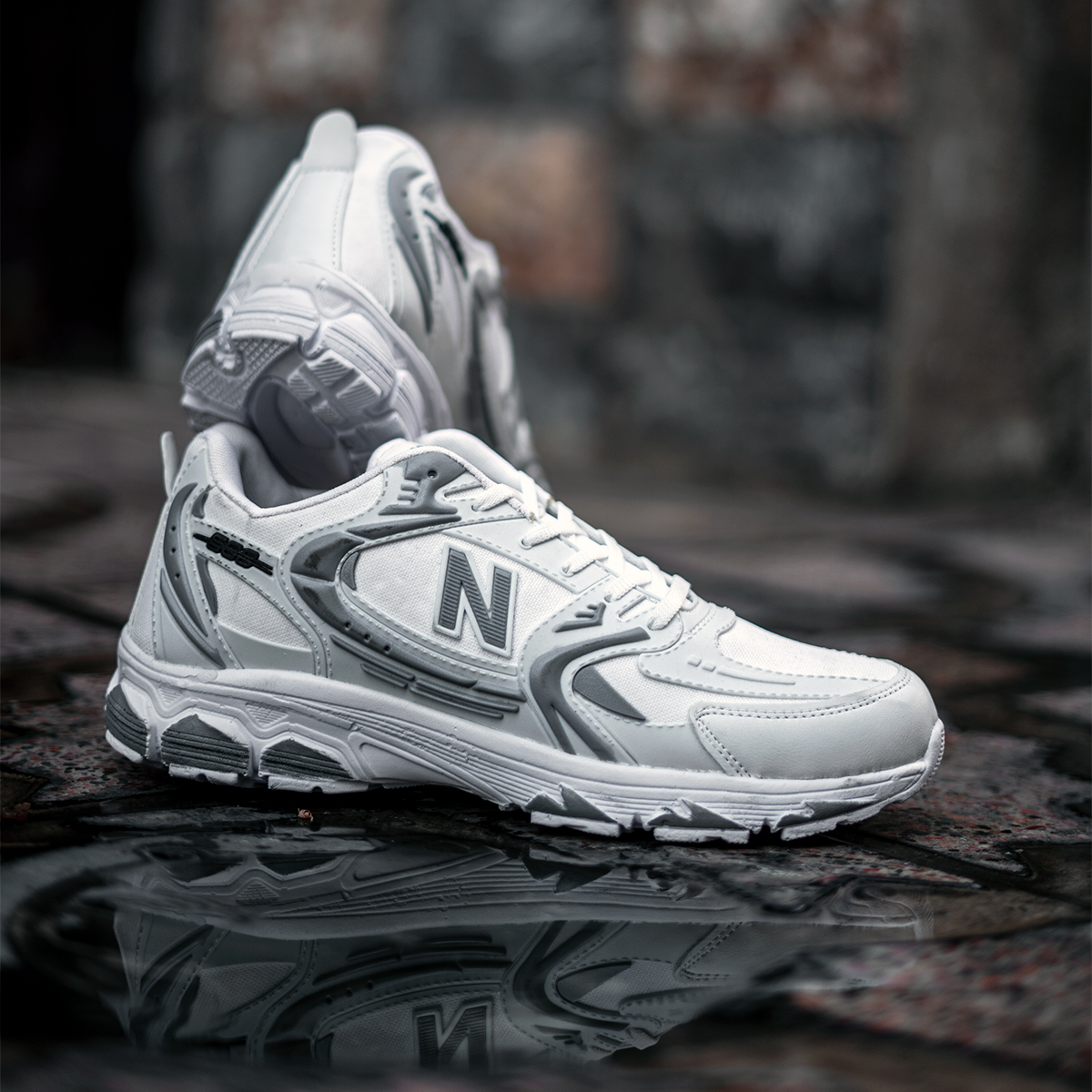 کفش ورزشی نیو بالانس سفید طوسی مدل TNT