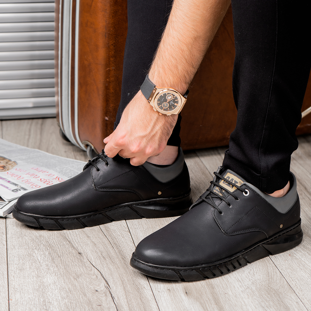 کفش تخت مردانه مشکی مدل barito