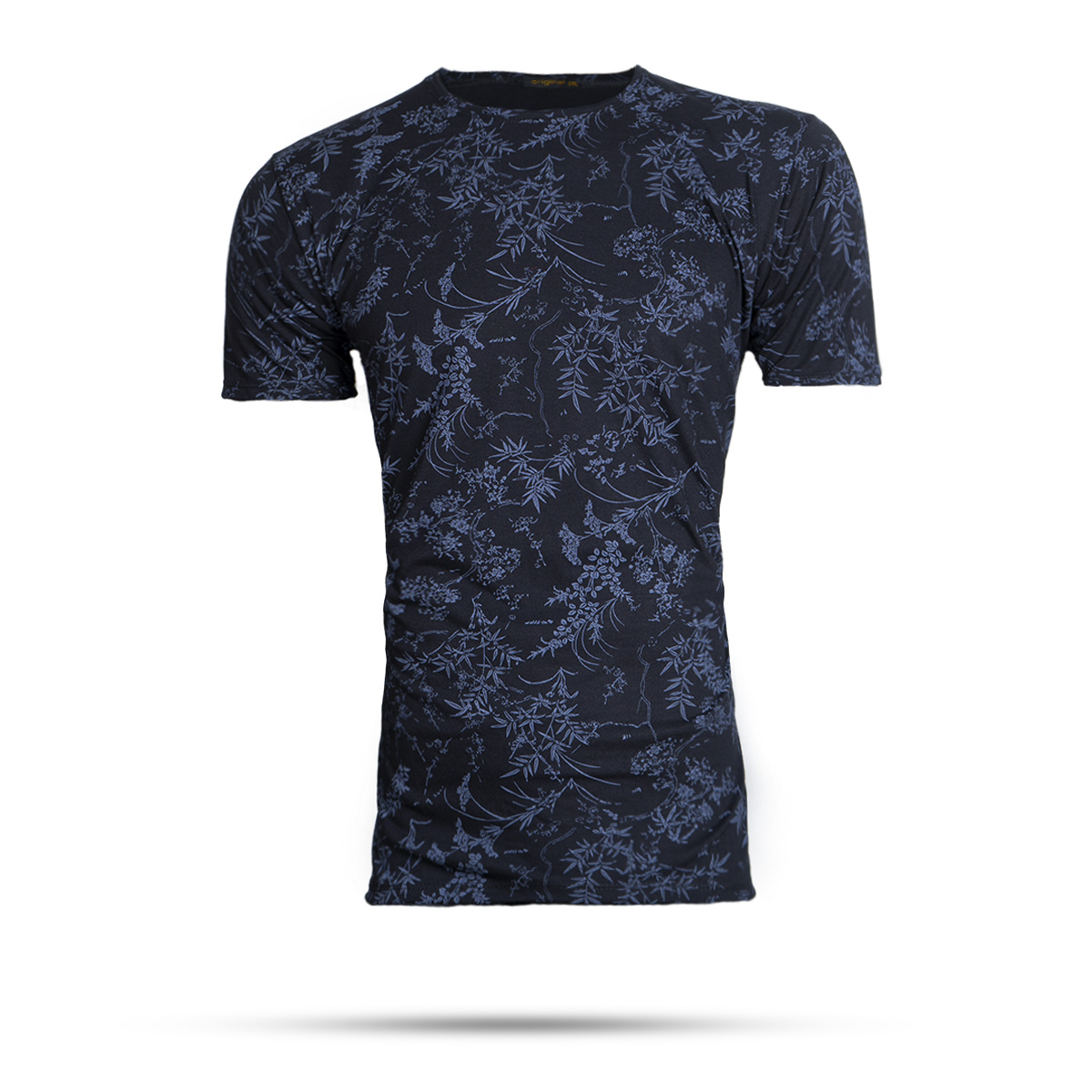 تیشرت مردانه طرح برگ سرمه ای مدل Jeasen