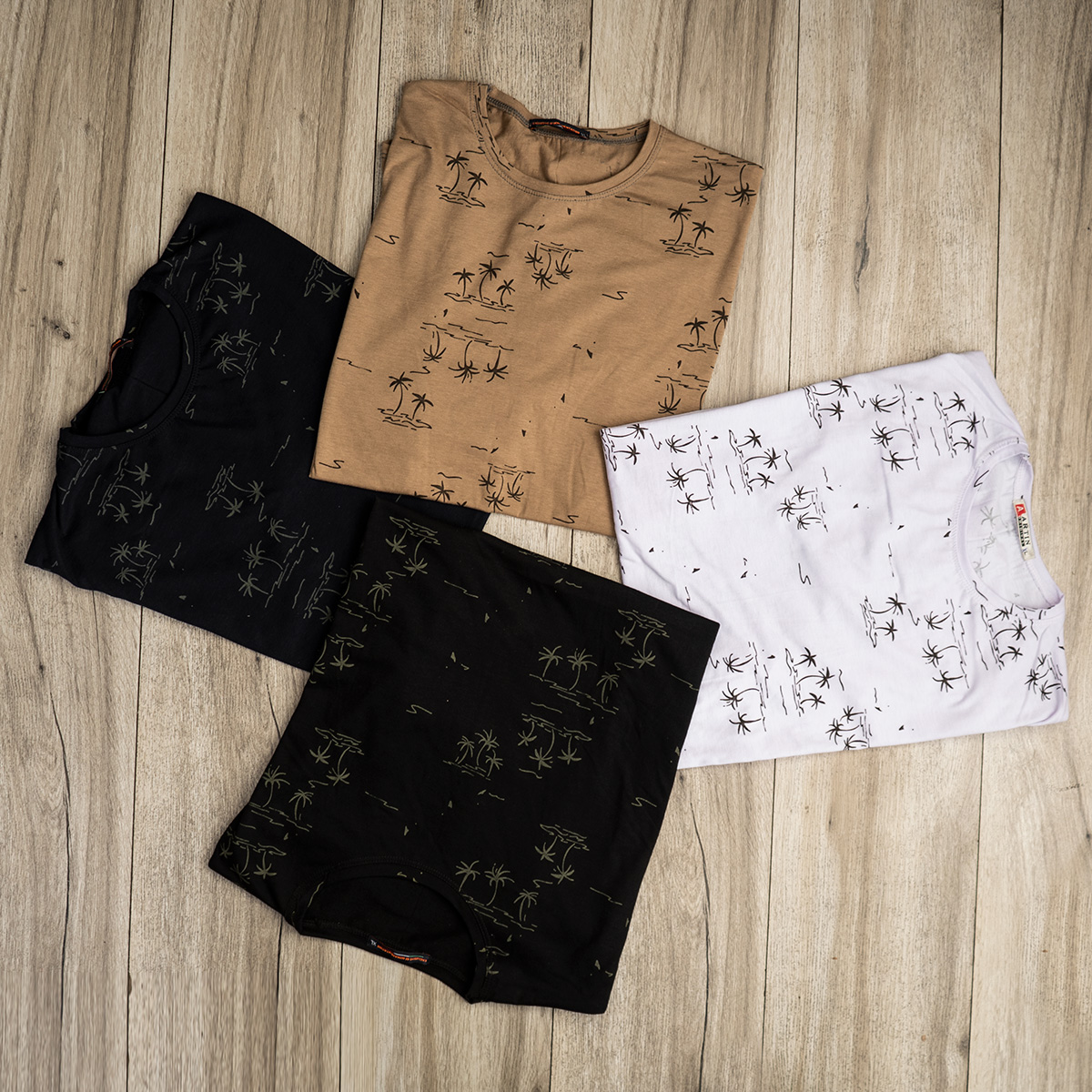 تیشرت هاوایی مشکی مردانه مدل E99