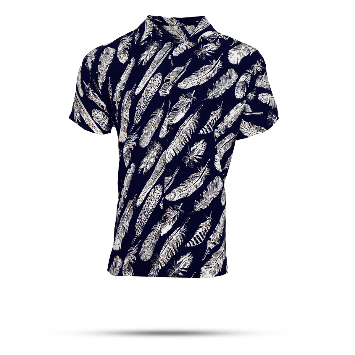 پیراهن هاوایی مردانه سرمه ای مدل Noyan