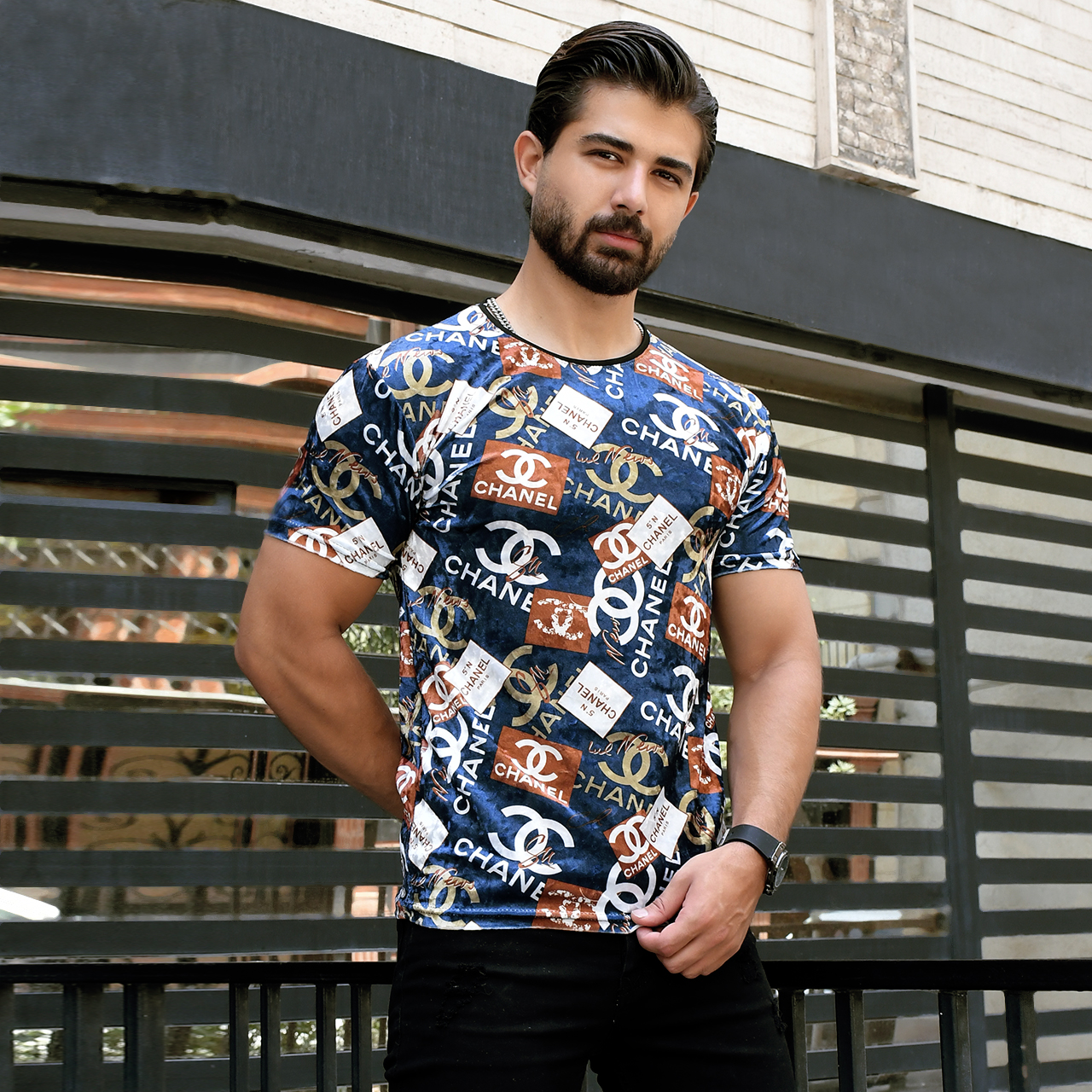 تیشرت مخملChanel مردانه مدل C80