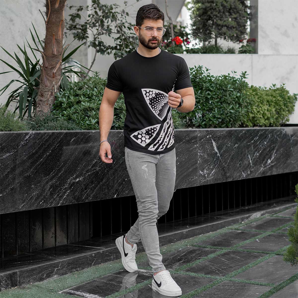 تیشرت آدیداس مشکی مردانه مدل TIVAL