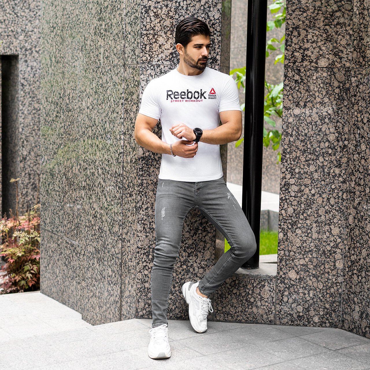 تیشرت ریبوک سفید مردانه مدل street