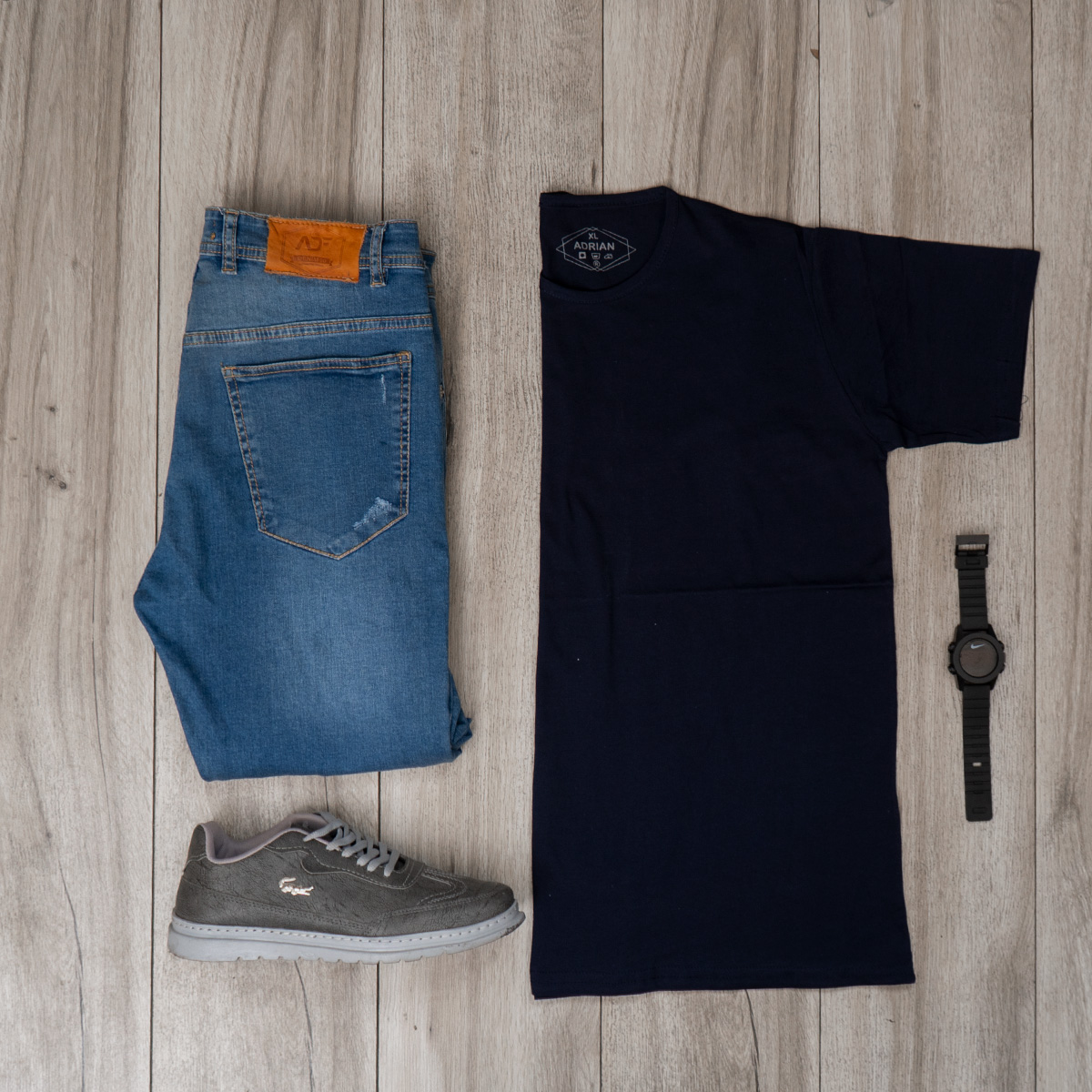 تیشرت مردانه ساده سرمه ای(T) مدل adrian