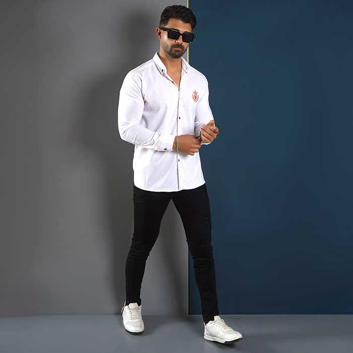پیراهن مردانه سفید مدل gabi