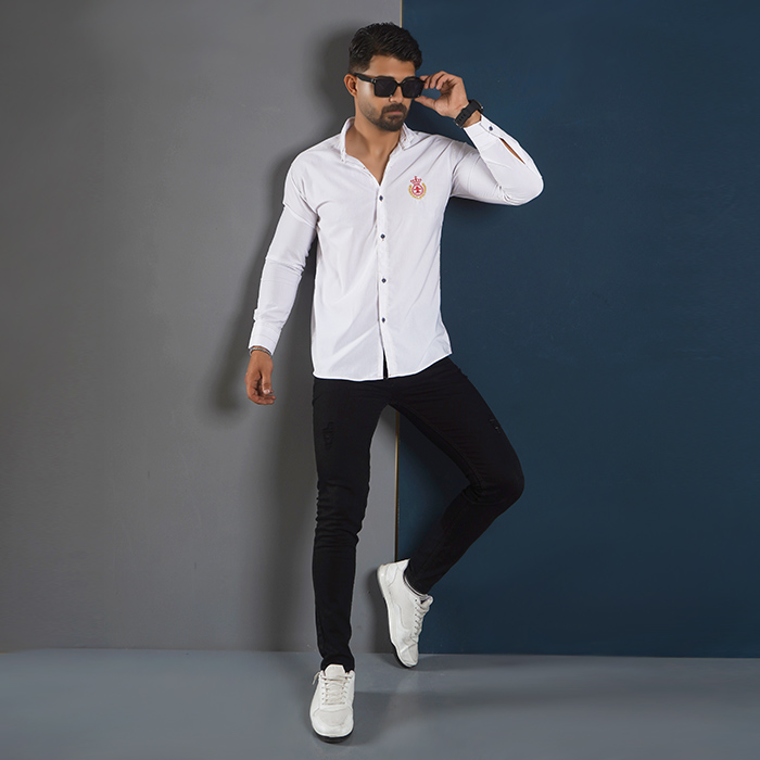 پیراهن مردانه سفید مدل gabi