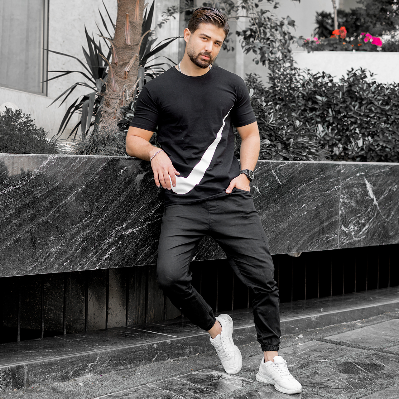 تیشرت نایک مشکی مردانه مدل N400