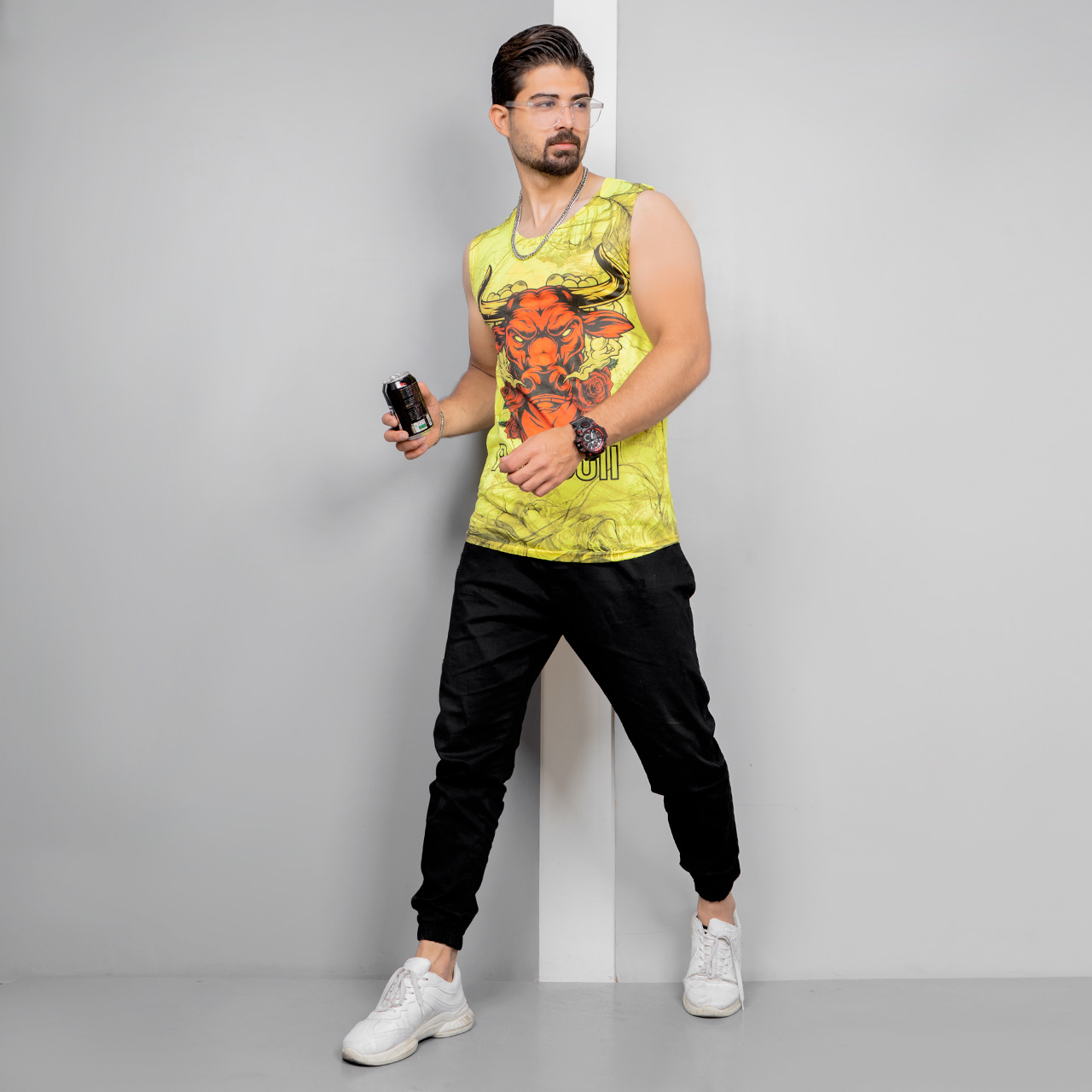 رکابی(T) مردانه زردمدل Red Bull