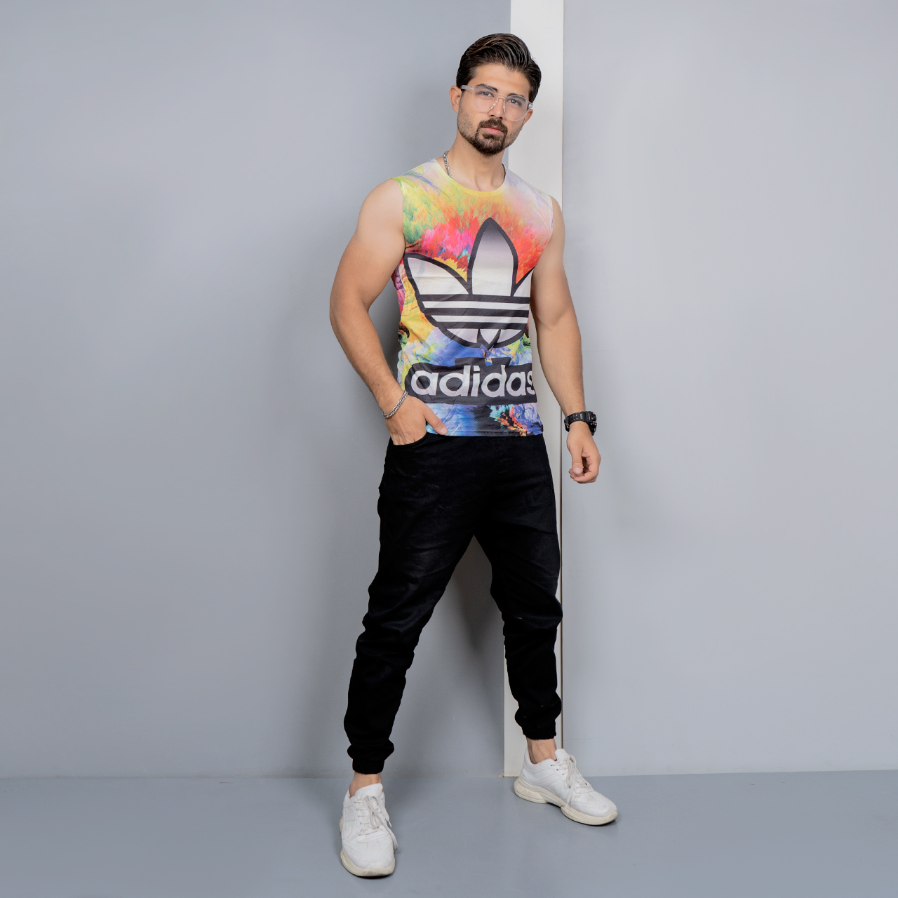 رکابی(T) چند رنگ مردانه مدل Adidas