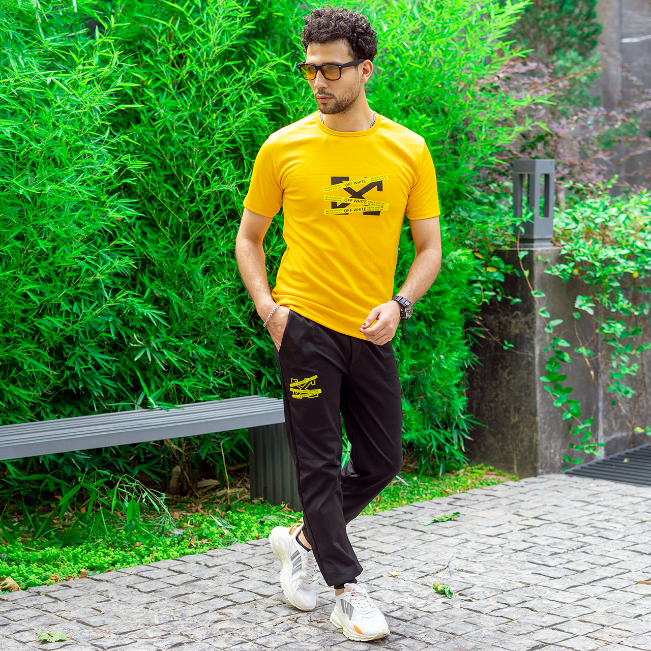 ست تیشرت شلوار off-white مردانه مدلOW8