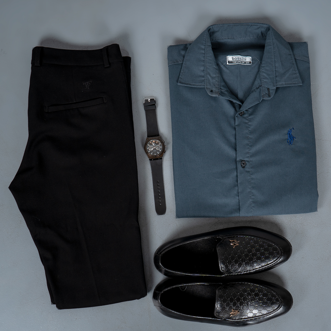 پیراهن مردانه ذغالی مدل VQ