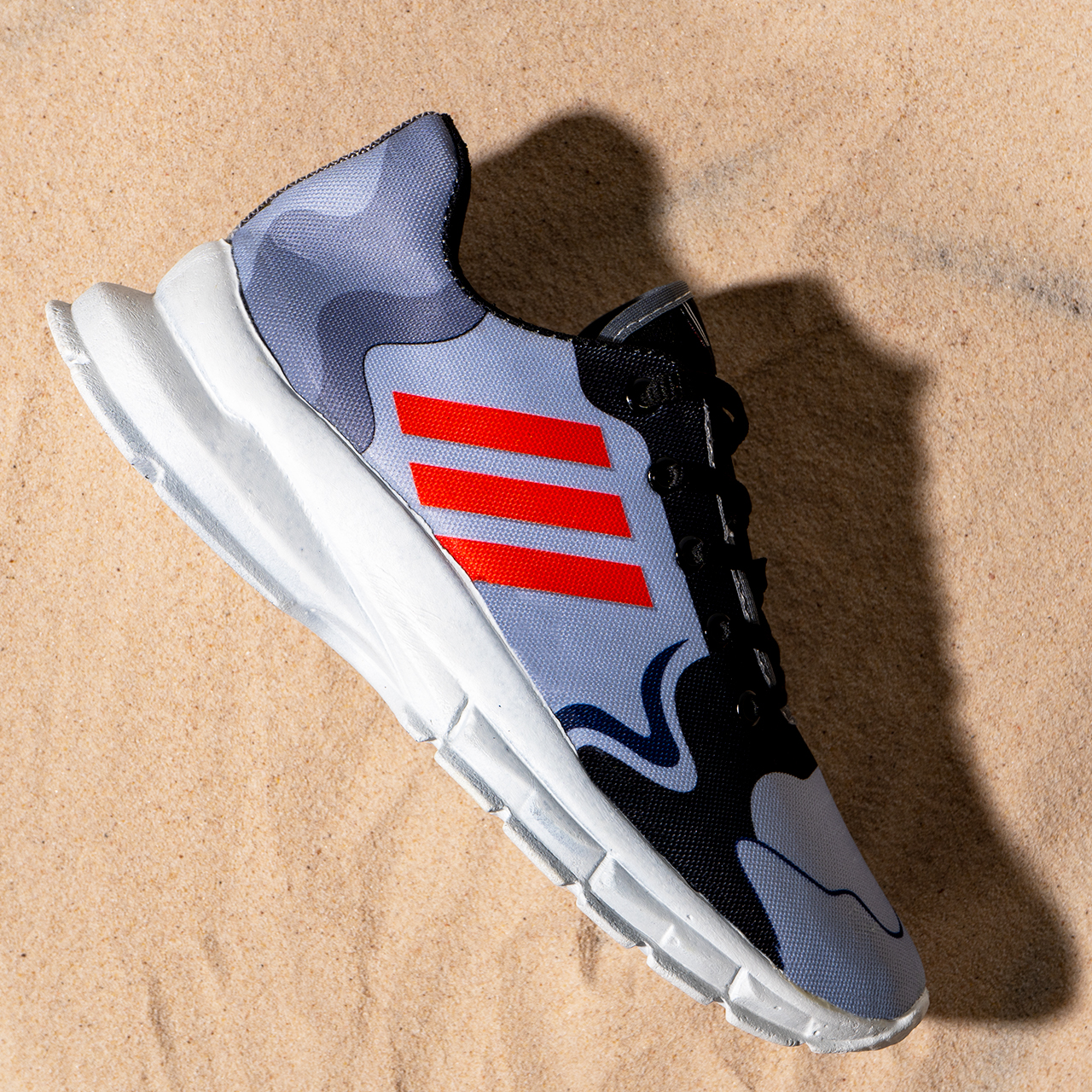 کفش ورزشی سه خط نارنجی-طوسی مردانه مدل Rw82