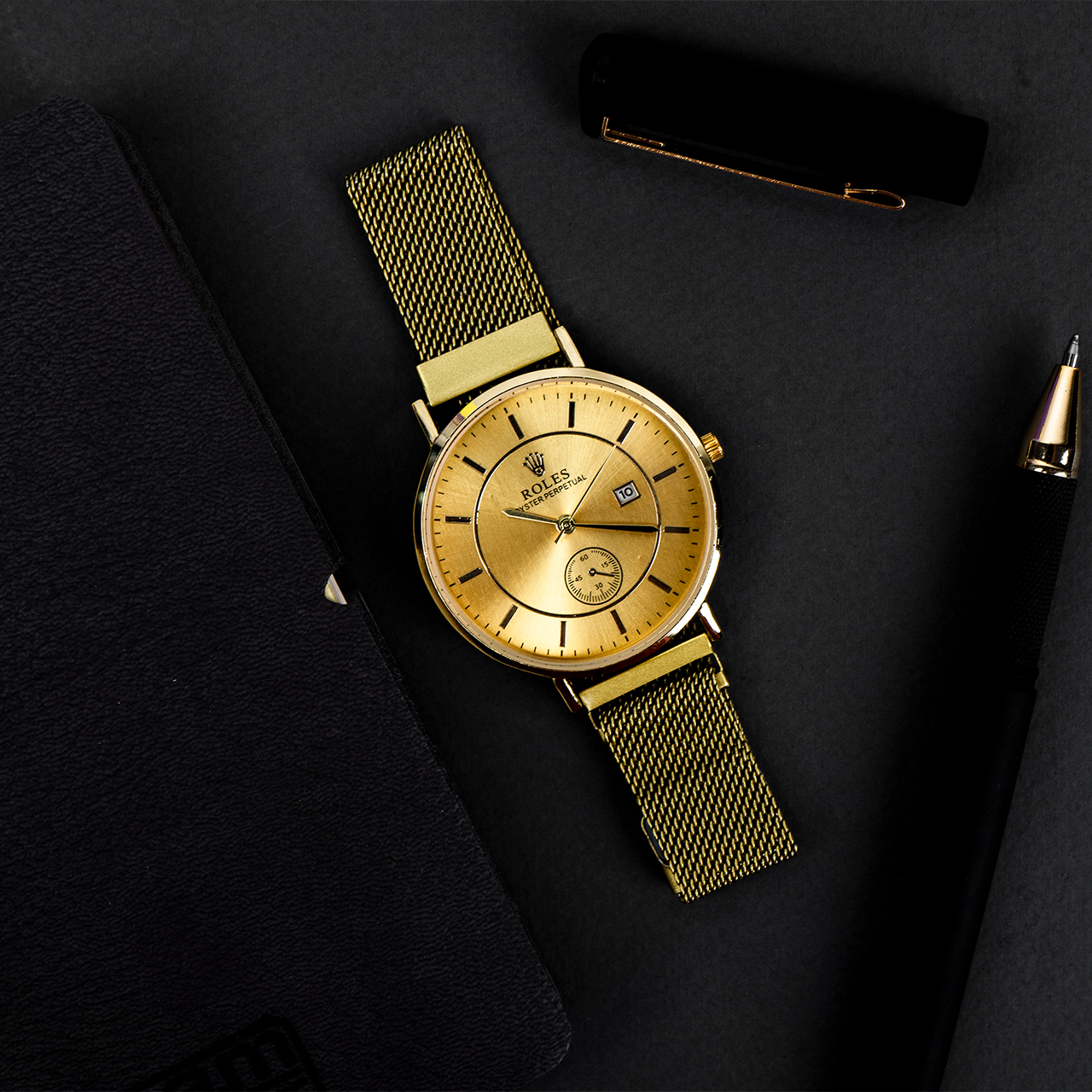 ساعت طرح رولکس طلایی مدل Bavan