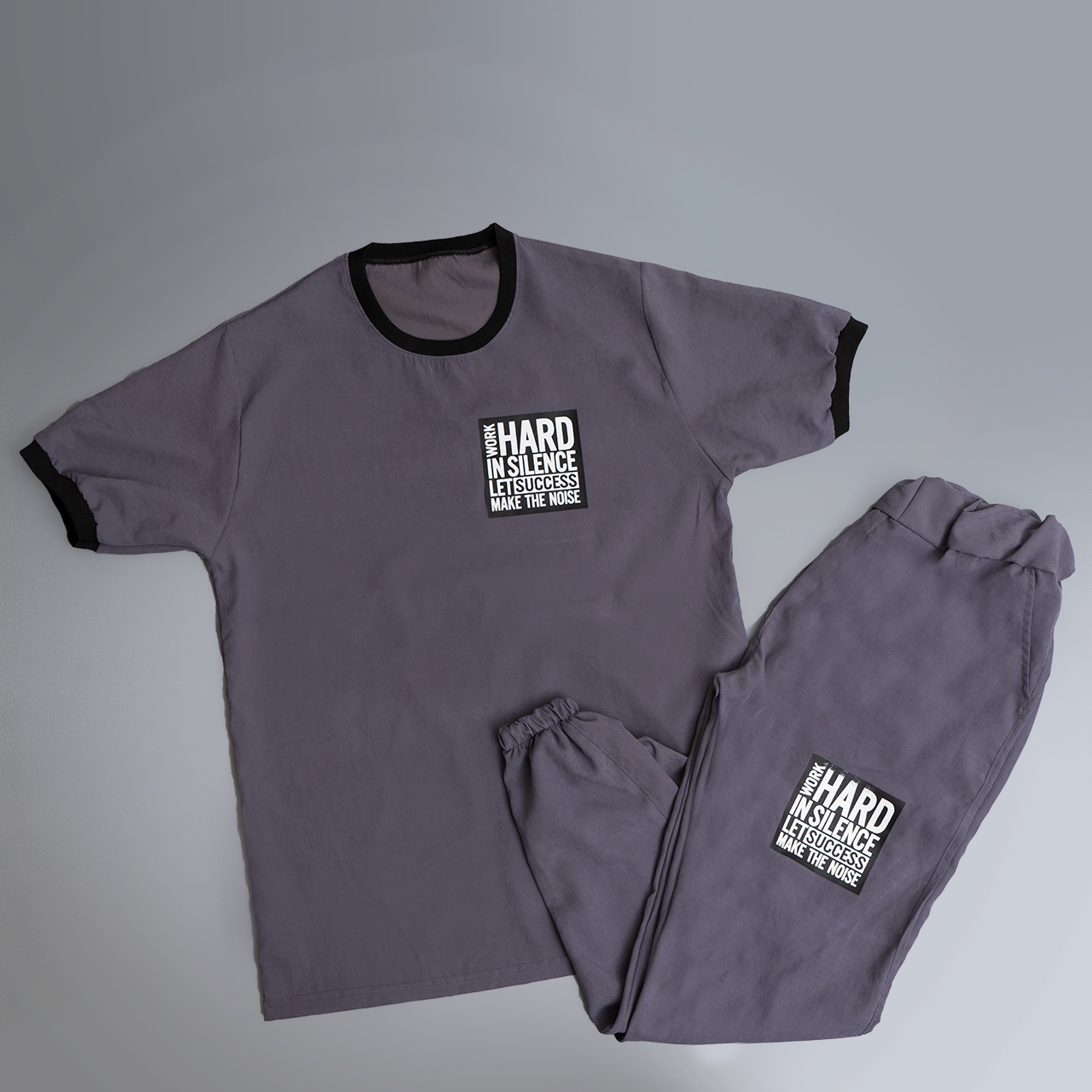 ست تیشرت شلوار مردانه طوسی مدل Lota