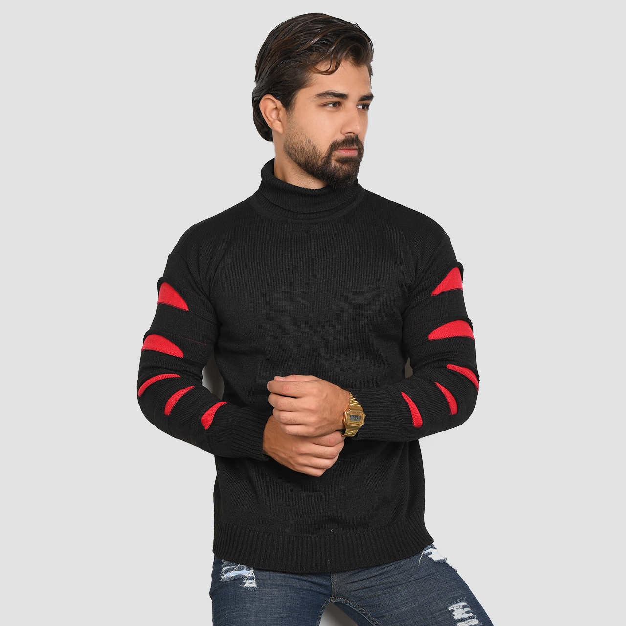 پلیوریقه اسکی مشکی قرمز مردانه مدلQ10