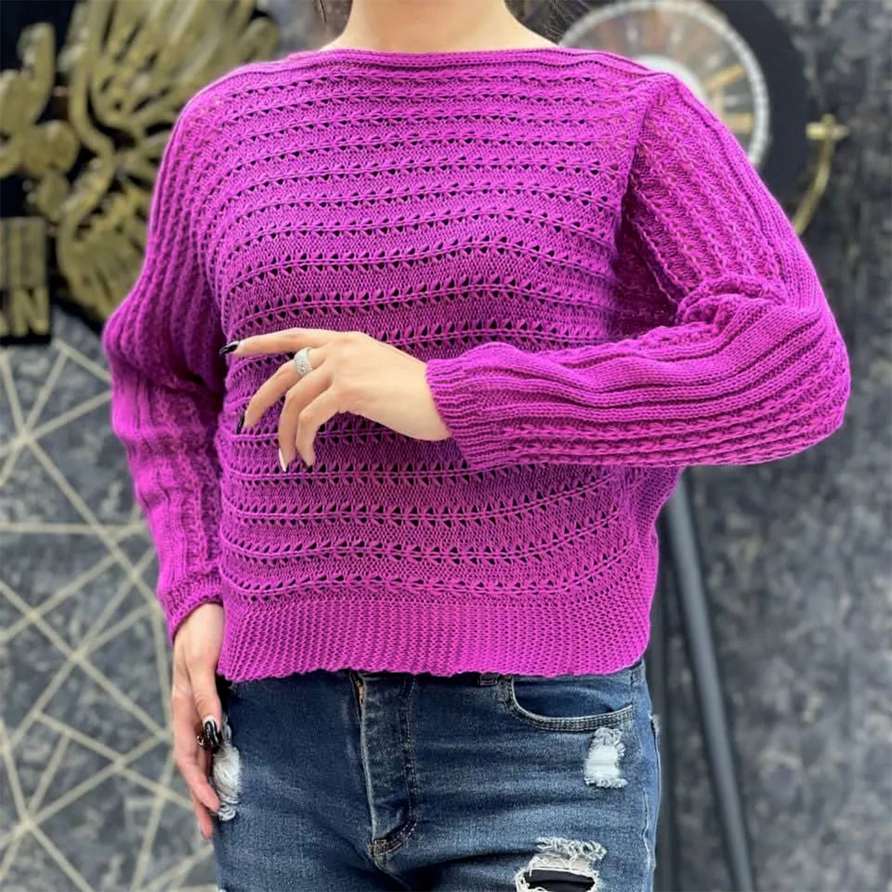 نیم تنه دخترانه بنفش مدل Bita