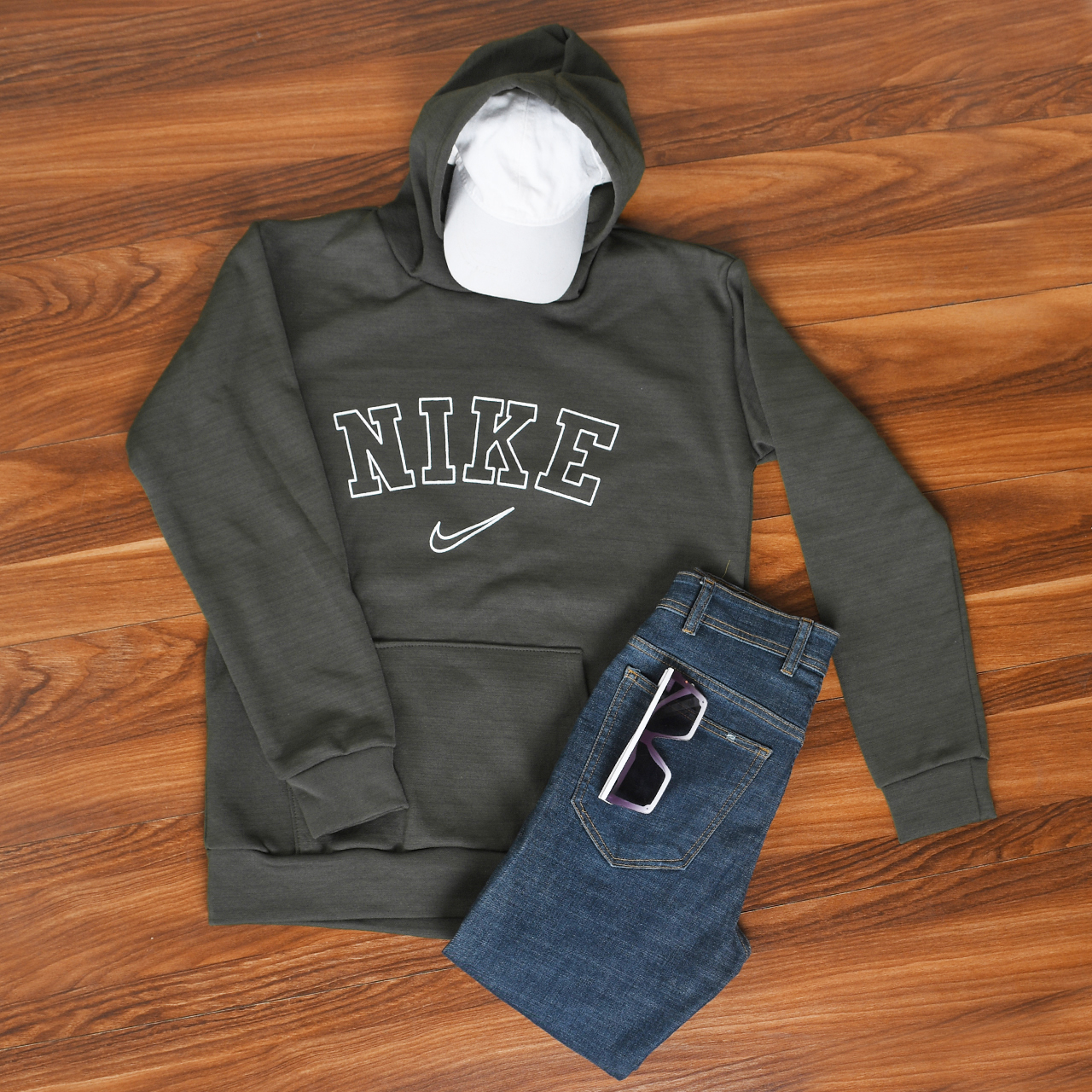 هودی مردانه نایک طوسی مدل TEMPA