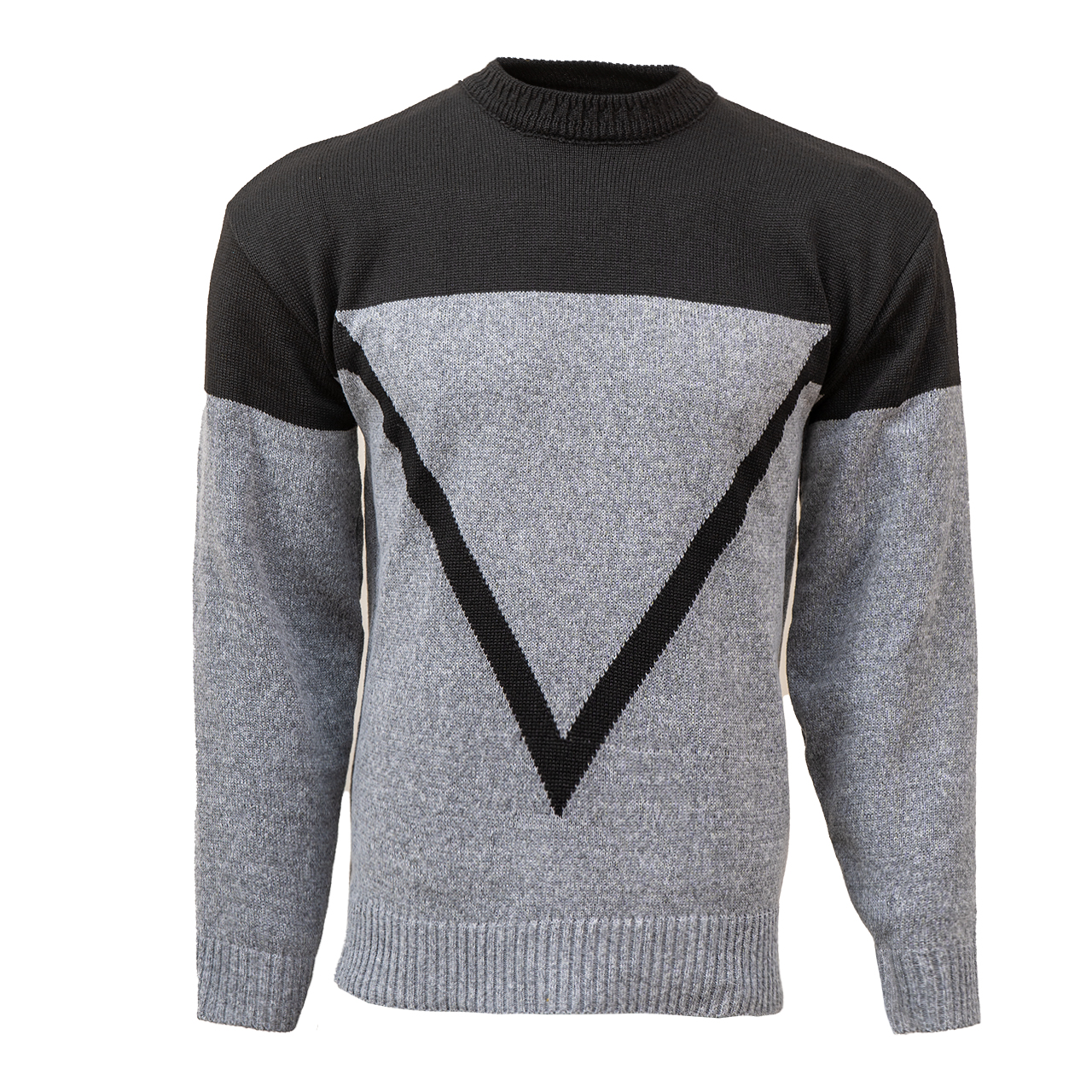 پلیور مردانه طوسی مشکی مدل Y900