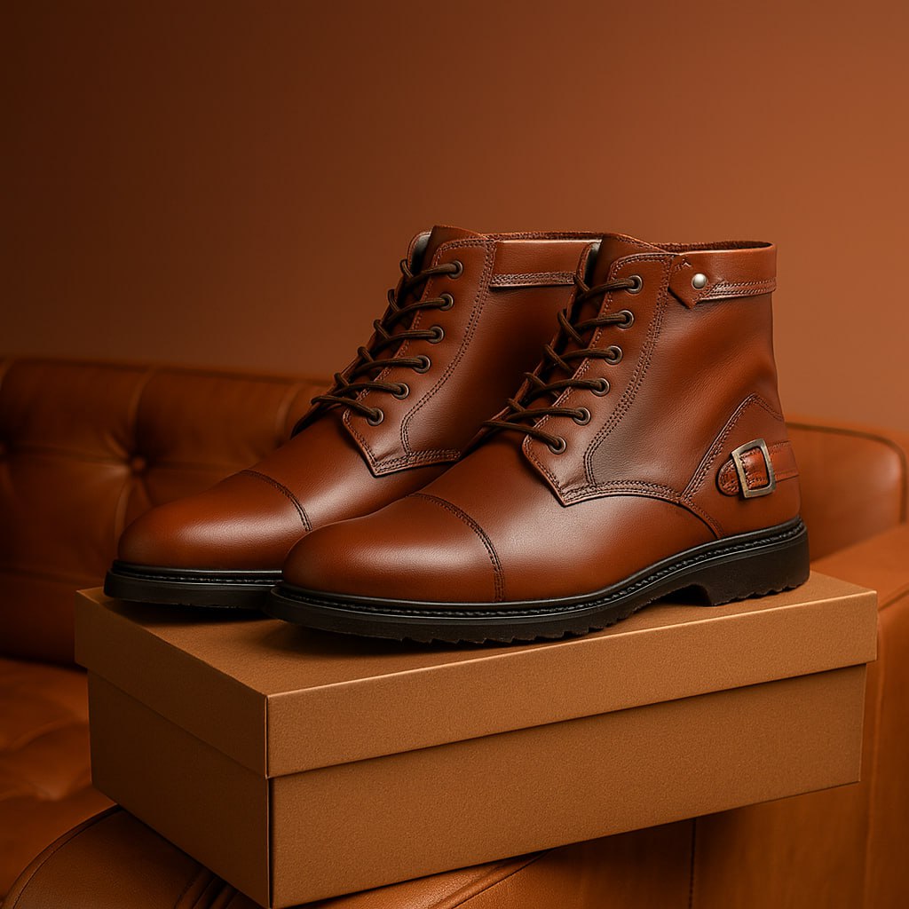 نیم بوت مردانه قهوه ای مدل Farnod