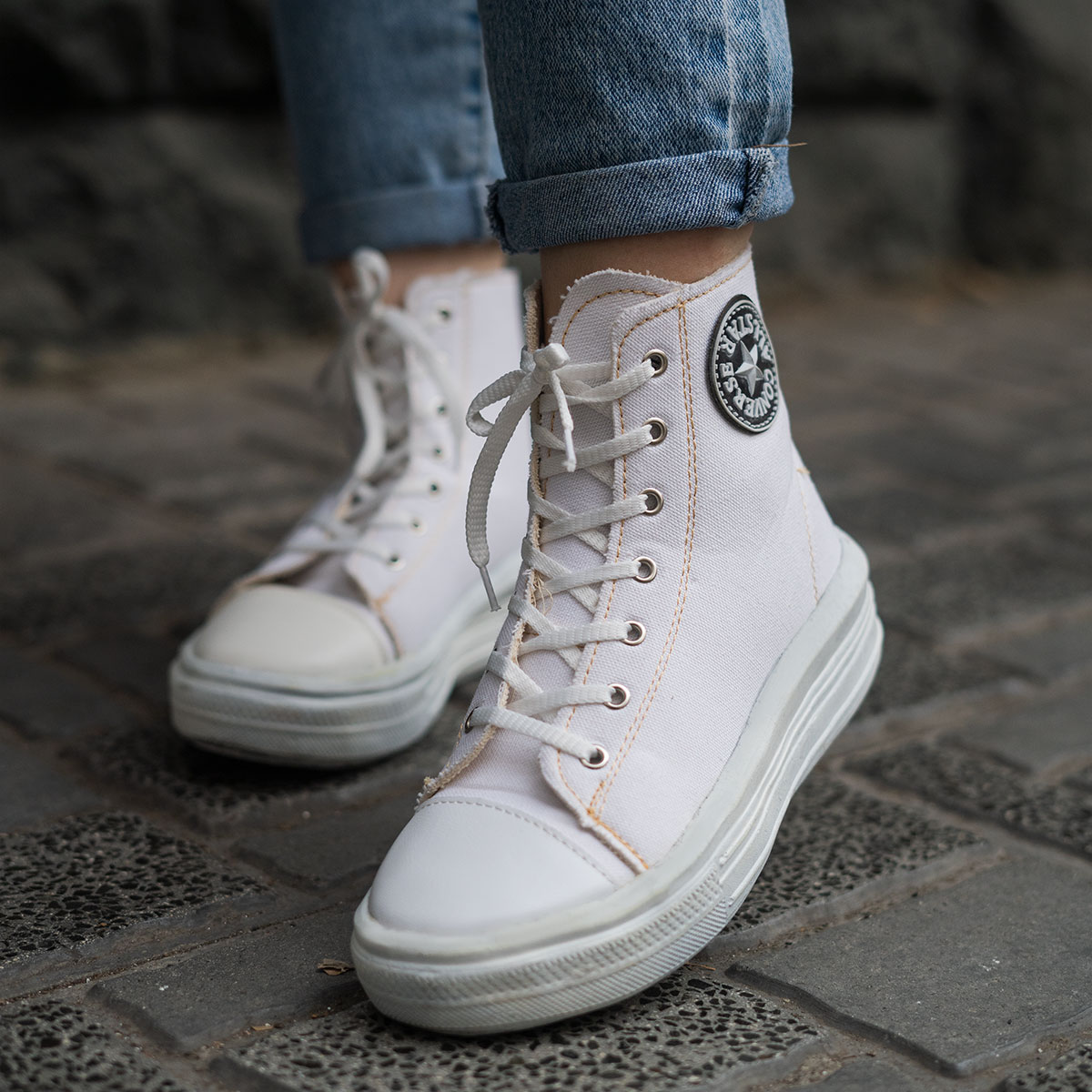 کفش ورزشی ساقدار سفید All Star زنانه مدل Vensa