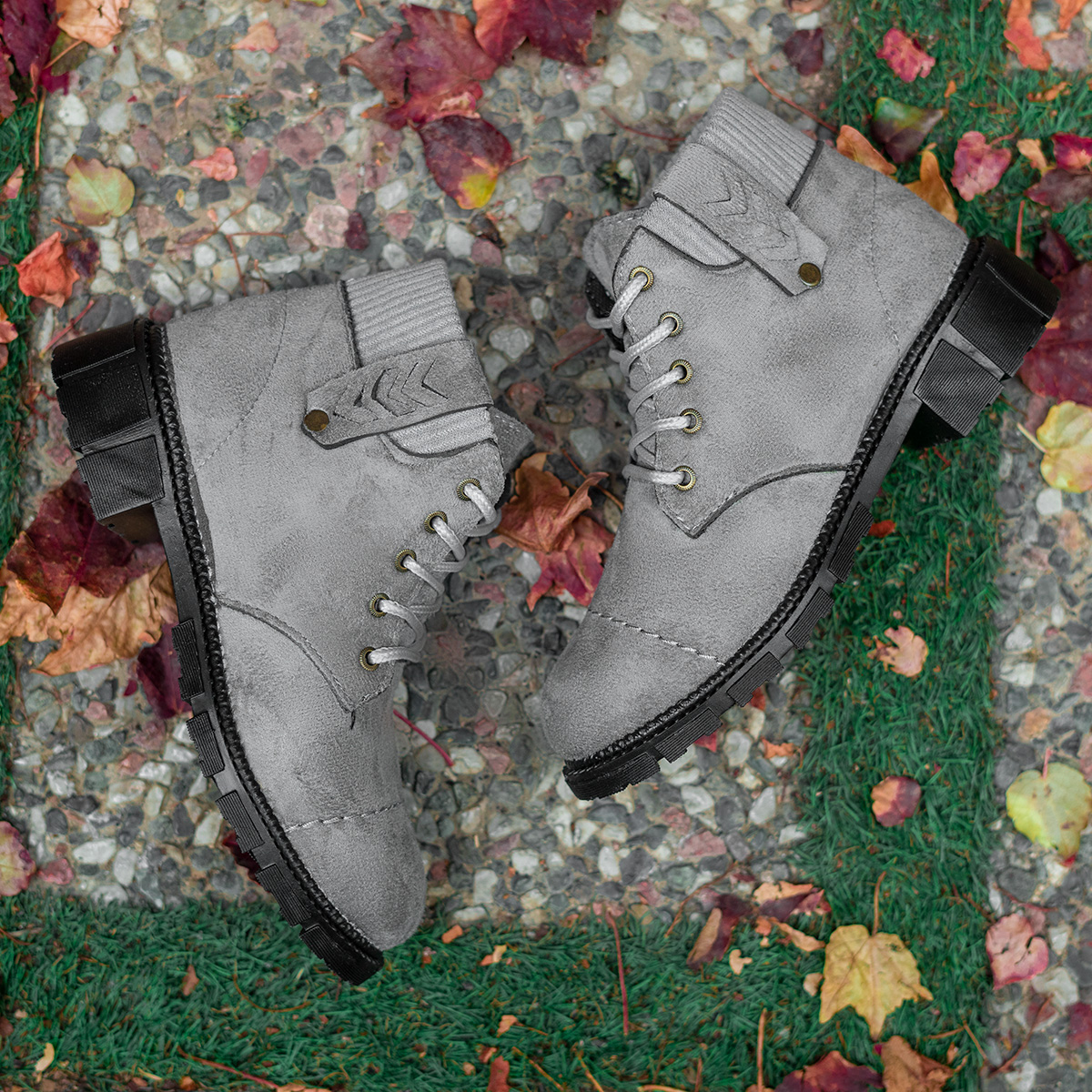 نیم بوت دخترانه طوسی مدل Nadia