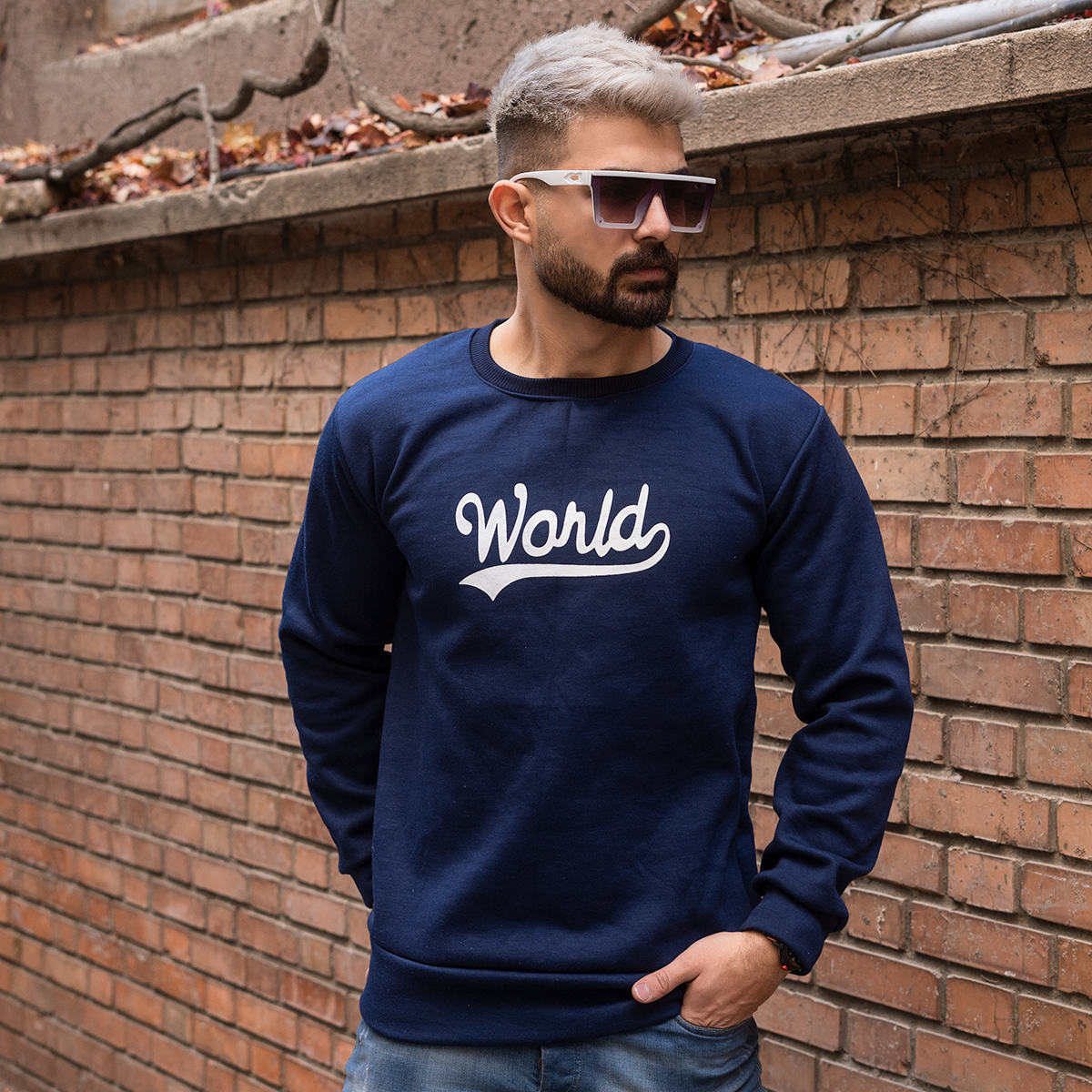 دورس مردانه سرمه ای مدل World