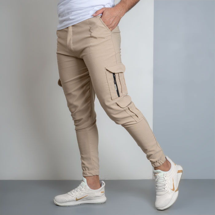 شلوار اسلش مردانه کرم مدل Alima