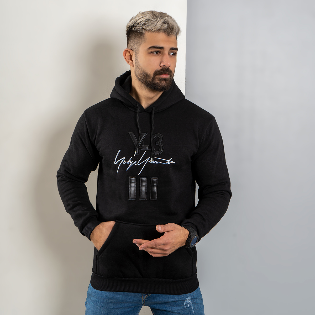 هودی مردانه Y-3 مشکی مدل Eric