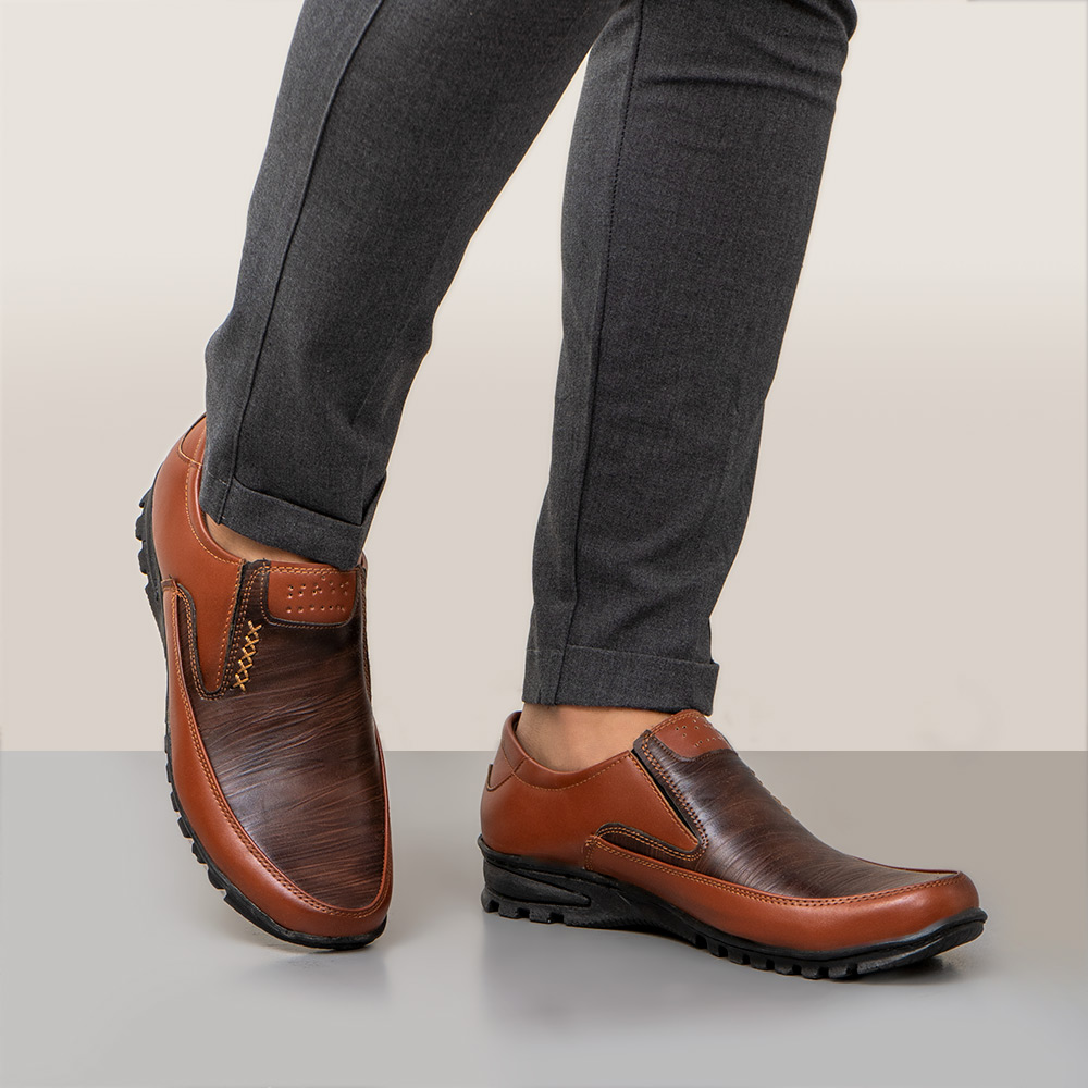 کفش رسمی عسلی مردانه مدل Hadi