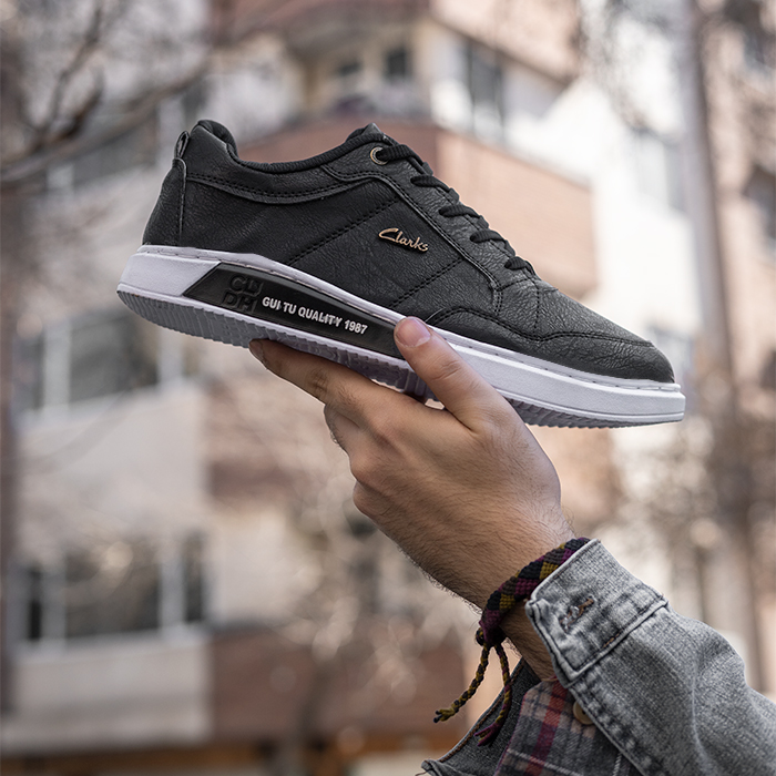 کفش تخت مشکی مردانه مدل Guitu clarks