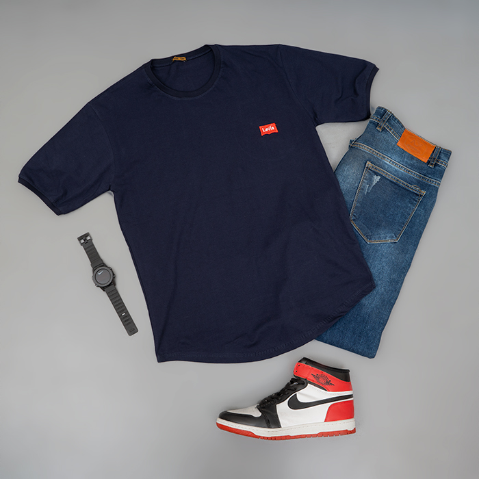 تیشرت مردانه سرمه ای مدل Levis