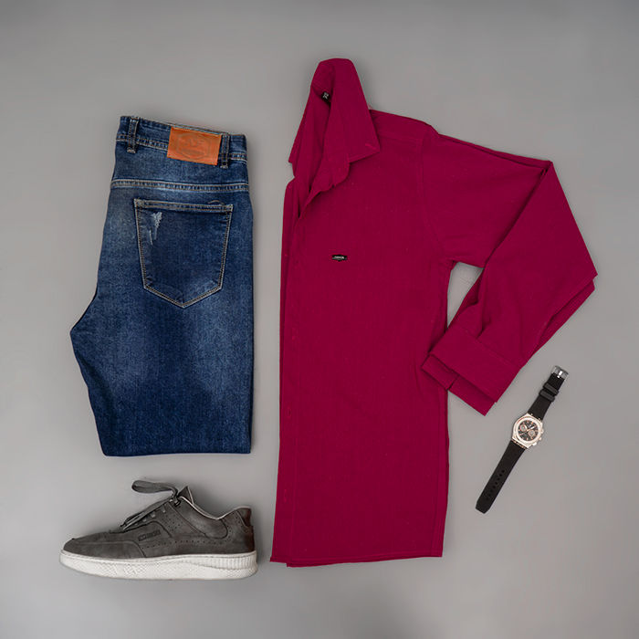 پیراهن مردانه قرمز مدل Novan